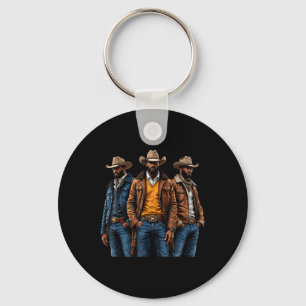 Porte-clés Black Cowboy Africain-Américain Rodéo de l'Ouest M