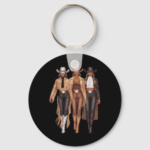 Porte-clés Black Cowgirl Western Tee Rodeo Pays Femmes Juin