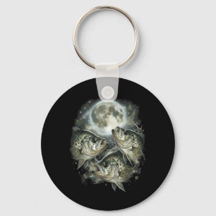Porte-clés Black Crappie Lune Hurleuse Design Crappie Vintage