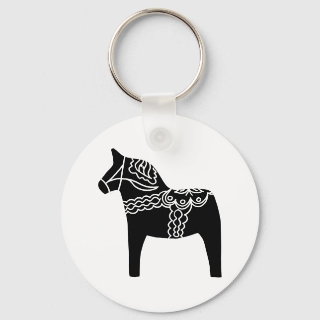 Porte-clés Black Dala Horse (Recto)