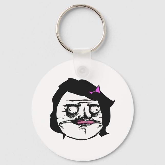 Porte-clés Black Female Me Gusta Comic Rage Face Mème (Recto)