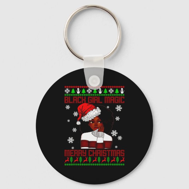 Porte-clés Black Girl Magic Ugly Christmas African American W (Recto)