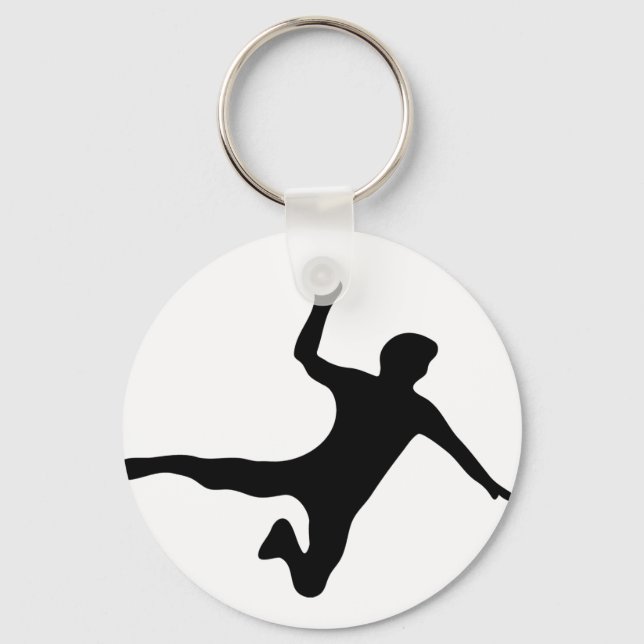 Porte-clés black handball player logo (Recto)