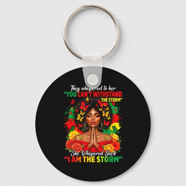 Porte-clés Black History Month African Girl Woman Afro I Am T (Recto)