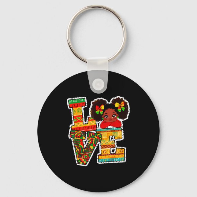 Porte-clés Black History Month Love Afro Toddler Girls Americ (Recto)