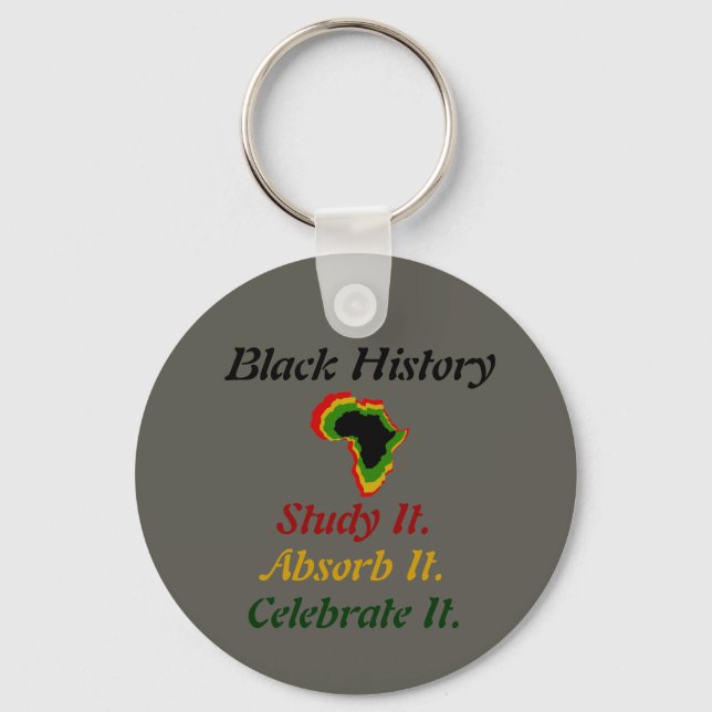 Porte-clés "Black History - Study/Absorb/Celebrate" (Recto)