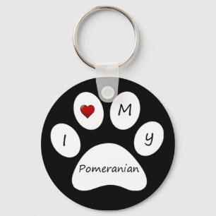 Porte-clés Black I Love My Pomeranian Porte - clé