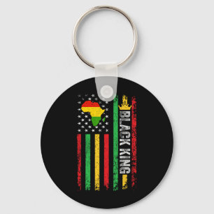 Porte-clés Black King Melanin African American Flag Black Son