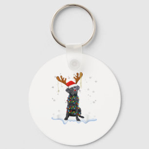 Porte-clés Black Lab Labrador Christmas Tree Light Pyjama Chi