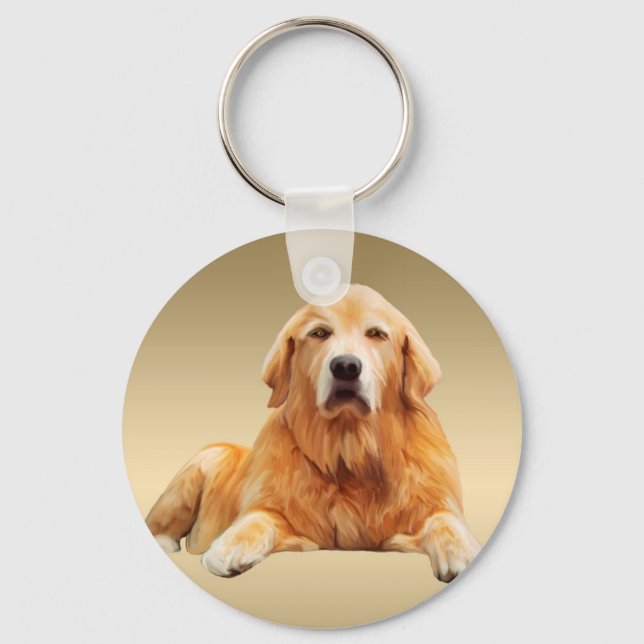 Porte-clés Black Labrador Dog Water Couleur Art Peinture (Recto)