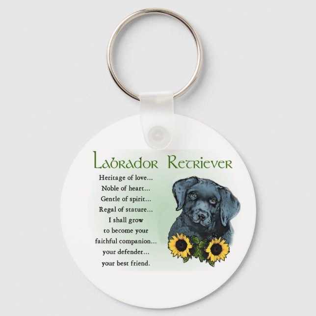 Porte-clés Black Labrador Retriever Puppy Cadeaux (Recto)