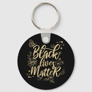 Porte-clés Black Lives Matter Elegant Black and Gold BLM
