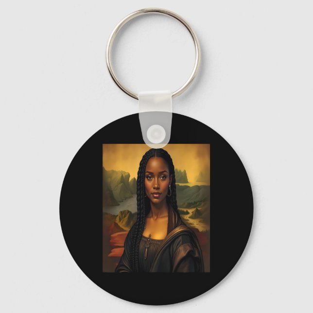 Porte-clés Black Mona Lisa Black History African Queen 1 (Recto)