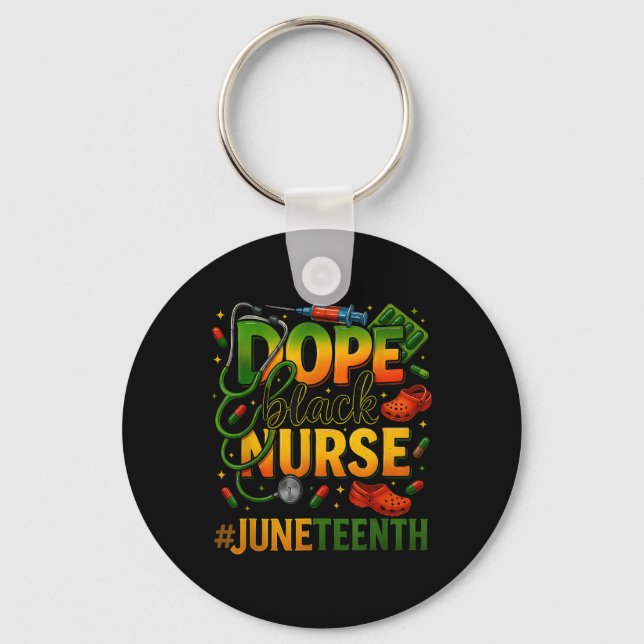 Porte-clés Black Nurse Junetdix Médicale Pride _1 (Recto)