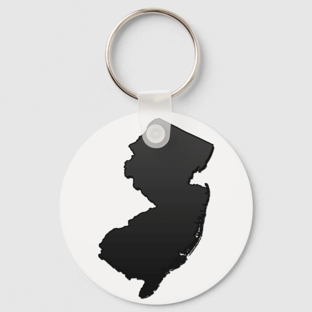 Porte-clés Black Outline du New Jersey (Recto)