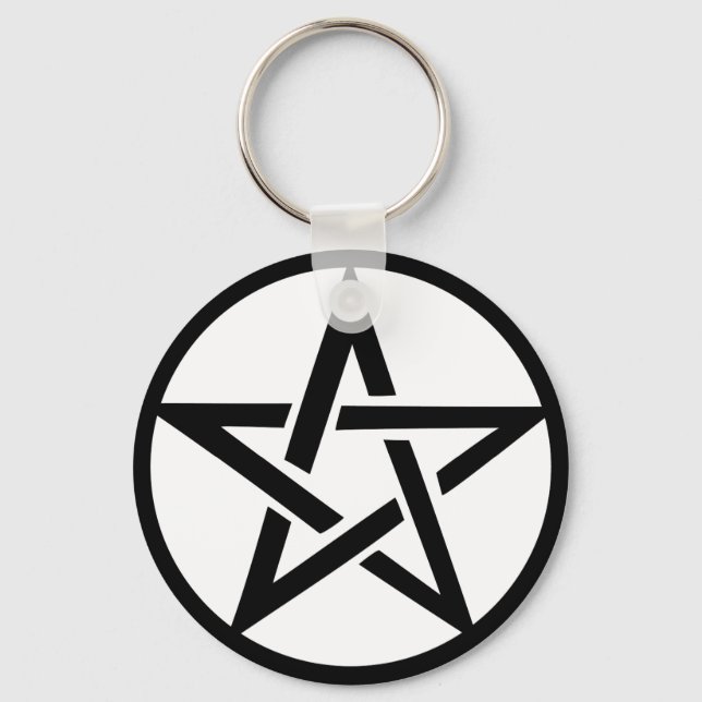 Porte-clés black pentacle pentagram ring (Recto)