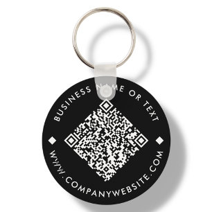 Porte-clés Black   Porte - clé de code QR personnalisé profes