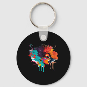 Porte-clés Black Queen Afro Melanin Driving Art Lover Amériqu