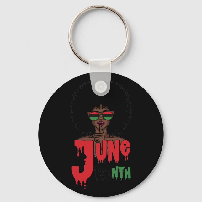 Porte-clés Black Queen Afro sans apologisme Dope Melanin (Recto)