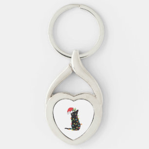 Porte-clés Black Santa Cat Tangled Up