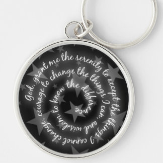 Porte-clés Black & Silver Stars Serenity Prayer Porte - clé