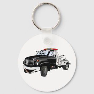 Porte-clés Black Silver Tow Truck Cartoon
