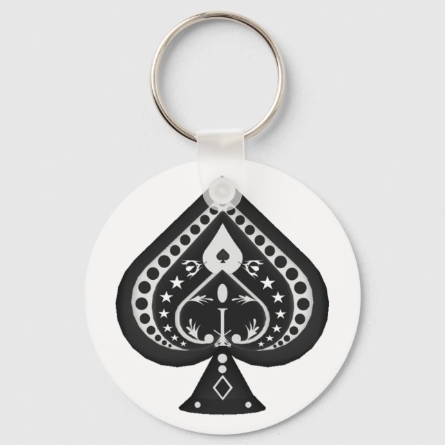 Porte-clés Black Spades: Playing Cards Suit: (Recto)