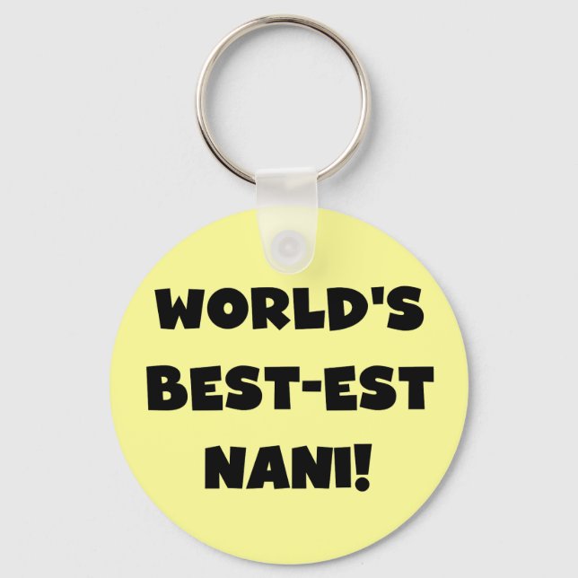 Porte-clés Black Text World's Best Nani T-shirts et cadeaux (Recto)
