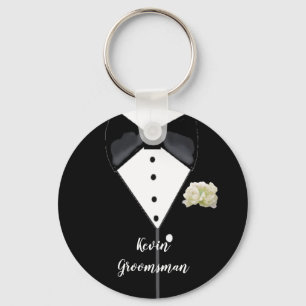 Porte-clés Black Tuxedo Wedding Groomsman Keychain