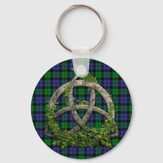 Porte-clés Black Watch Military Celtic Trinity Knot (Recto)