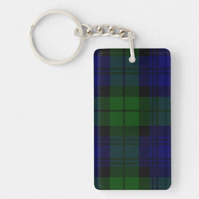 Porte-clés Black Watch Tartan bleu vert Plaid (Devant)
