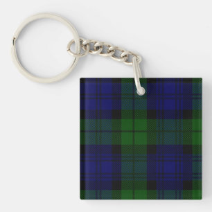 Porte-clés Black Watch Tartan bleu vert Plaid