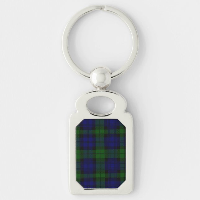 Porte-clés Black Watch Tartan bleu vert Plaid (Devant)