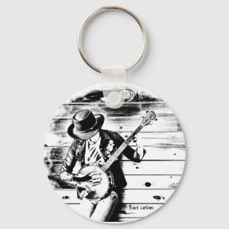 Porte-clés Black & White Banjo Man - Cercle clé