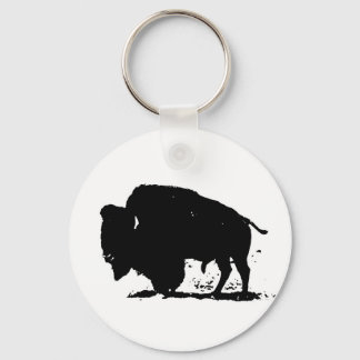 Porte-clés Black & White Buffalo Silhouette