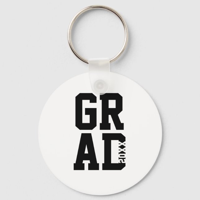 Porte-clés  Black White College Colors Graduation Keepsake  (Recto)