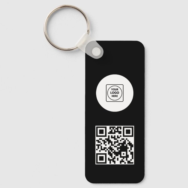 Porte-clés Black White Logo QR Code Promo Keychains (Recto)