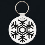Porte-clés Black & White Snowflake<br><div class="desc">Nothing says Christmas like a beautiful snowflake. MERRY CHRISTMAS!</div>