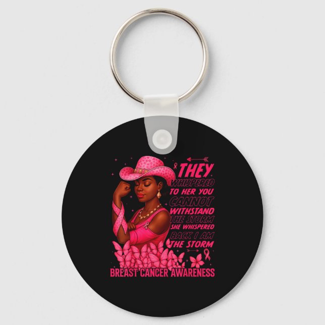 Porte-clés Black Women Breast Cancer Survivor Nk Ribbon I'm T (Recto)