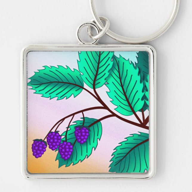 Porte-clés Blackberries sur une branche (Devant)