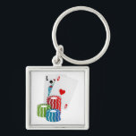 Porte-clés Blackjack avec jetons de poker<br><div class="desc">* Parfait pour les clés de voiture, les clés de maison ou se cacher dans le pot de fleurs (shhh). * Aussi belle taille pour Zipper Pull, rembourrage ou petit cadeau de faveur de fête! * Ajoutez la couleur arrière - plan de votre choix pour entourer le design. * Ajoutez...</div>
