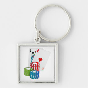 Porte-clés Blackjack avec jetons de poker