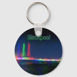 Porte-clés Blackpool Beach Lights la nuit,