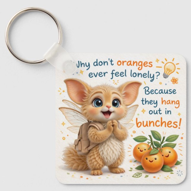 Porte-clés Blague de papa orange drôle (Recto)