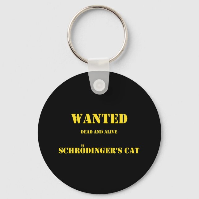 Porte-clés Blague Quantique Drôle : Le Chat de Schrödinger en (Recto)