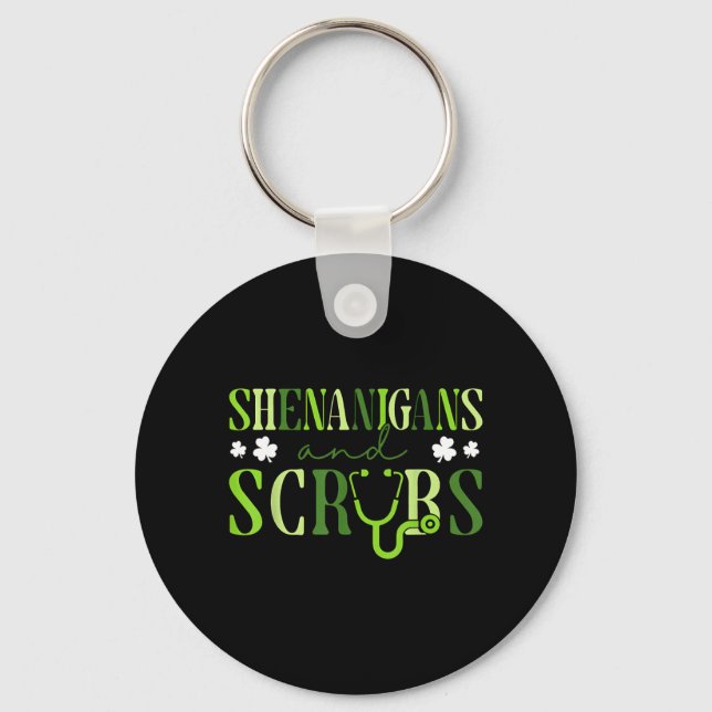 Porte-clés Blagues Et Stethoscope Scrub Saint-Patrick (Recto)
