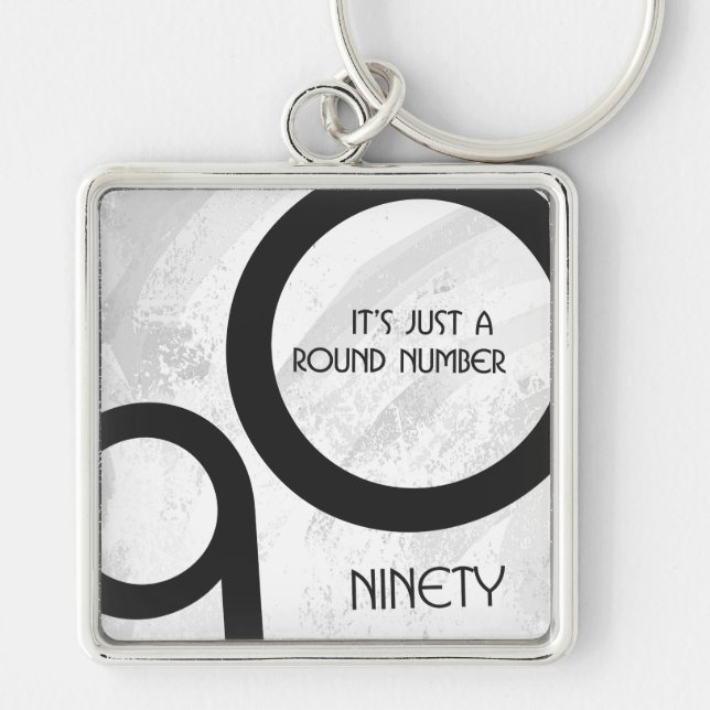 Porte-clés Blanc 90 Décennie Anniversaire (Devant)