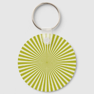 Porte-clés Blanc et Lime Funky rayé Art Abstrait rayé