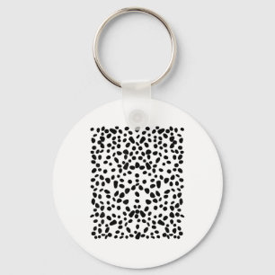 Porte-clés Blanc tacheté avec Pois noir Dalmatien _1
