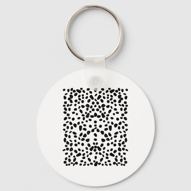 Porte-clés Blanc tacheté avec Pois noir Dalmatien _1 (Recto)